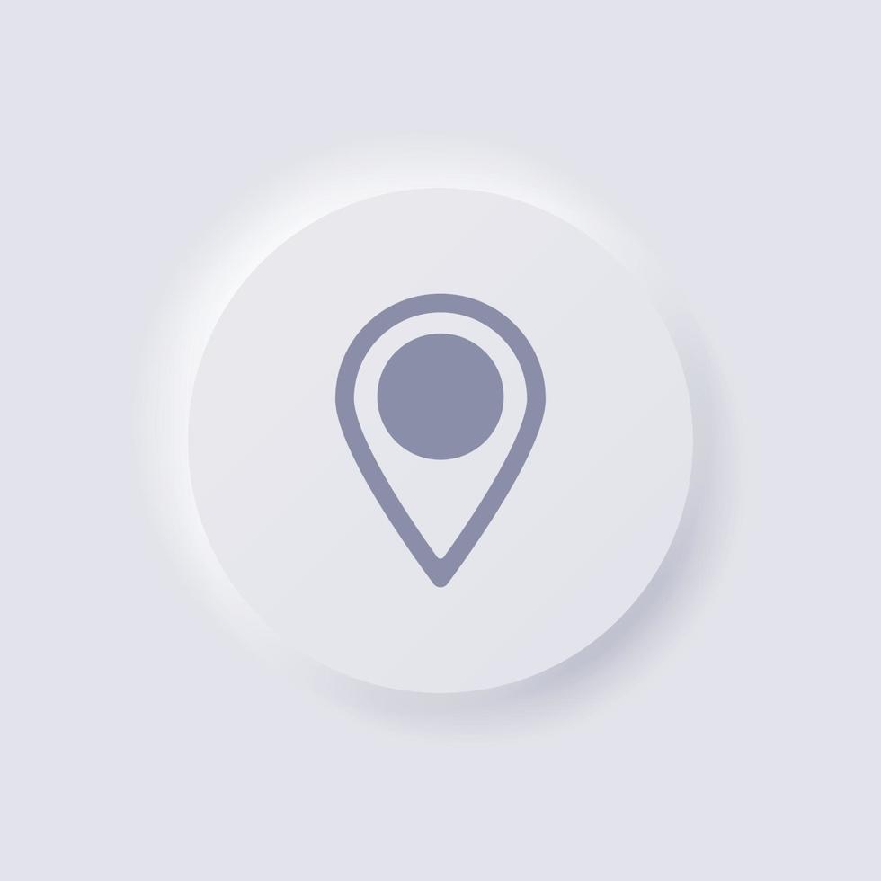 Location pinpoint icon, White Neumorphism soft UI Design for Web design, Application UI and more, Button, Vector. vector