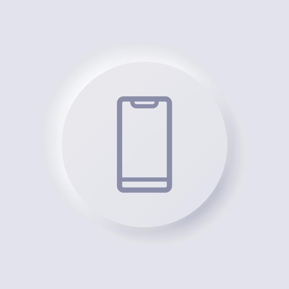 Smartphone icon, White Neumorphism soft UI Design for Web design, Application UI and more, Button, Vector. vector