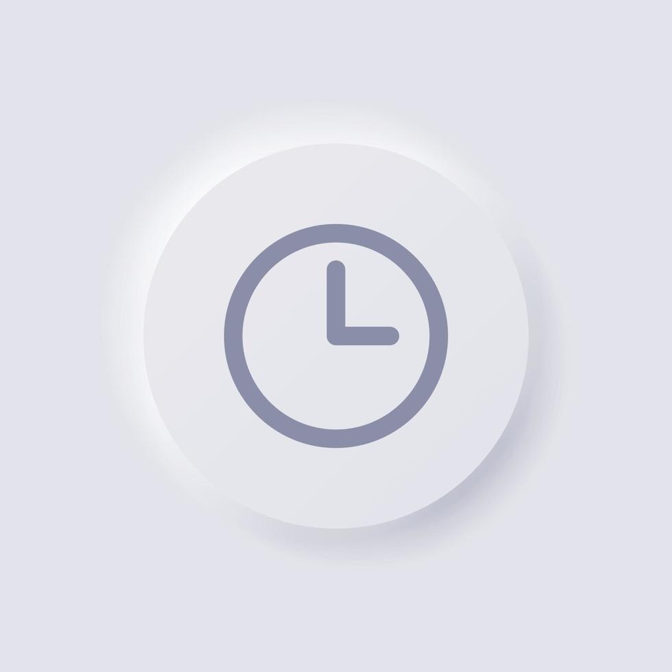 Analog clock icon, White Neumorphism soft UI Design for Web design ...