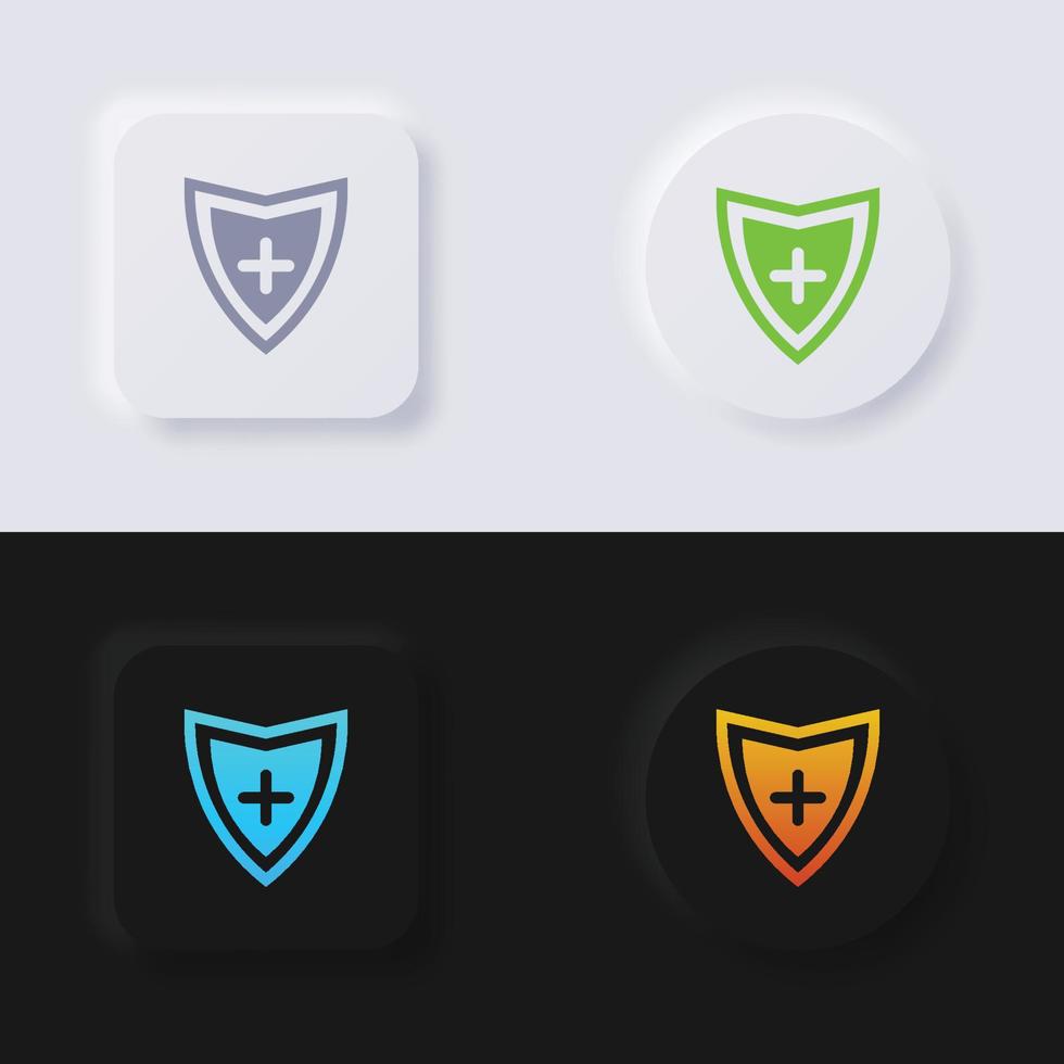Shield icon set, Multicolor neumorphism button soft UI Design for Web design, Application UI and more, Button, Vector. vector