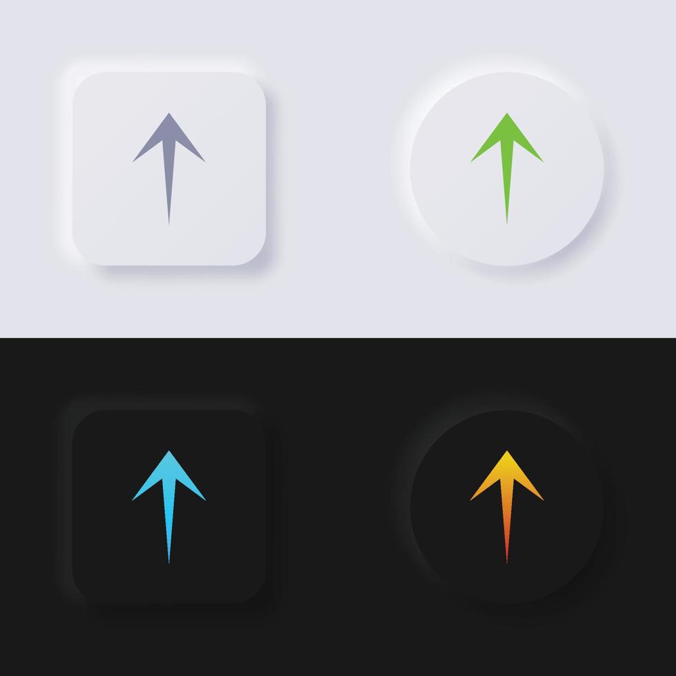 Upload button, Arrow Icon set, Multicolor neumorphism button soft UI Design for Web design, Application UI and more, Button, Vector. vector