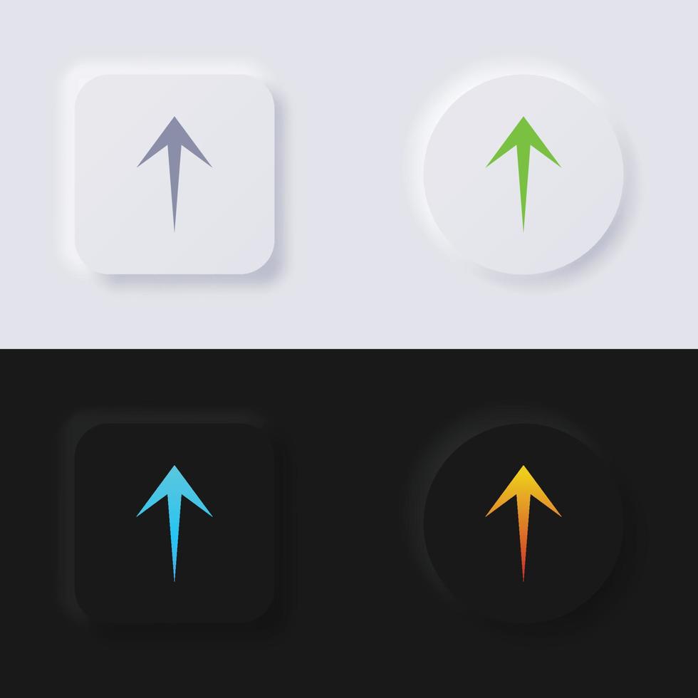 Upload button, Arrow Icon set, Multicolor neumorphism button soft UI Design for Web design, Application UI and more, Button, Vector. vector