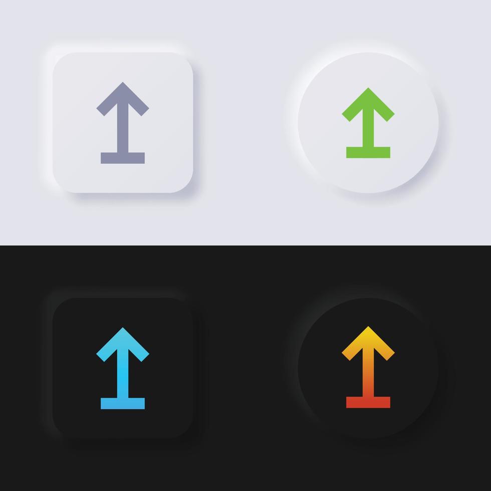 Upload button, Arrow Icon set, Multicolor neumorphism button soft UI Design for Web design, Application UI and more, Button, Vector. vector