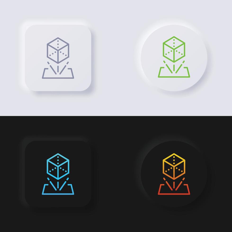 3D Hologram objects icon set, Multicolor neumorphism button soft UI Design for Web design, Application UI and more, Button, Vector. vector