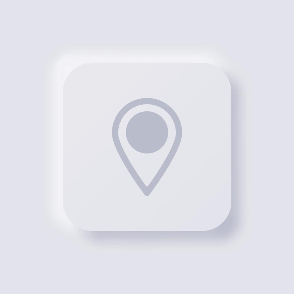 Location pinpoint icon., White Neumorphism soft UI Design for Web design, Application UI and more, Button, Vector. vector