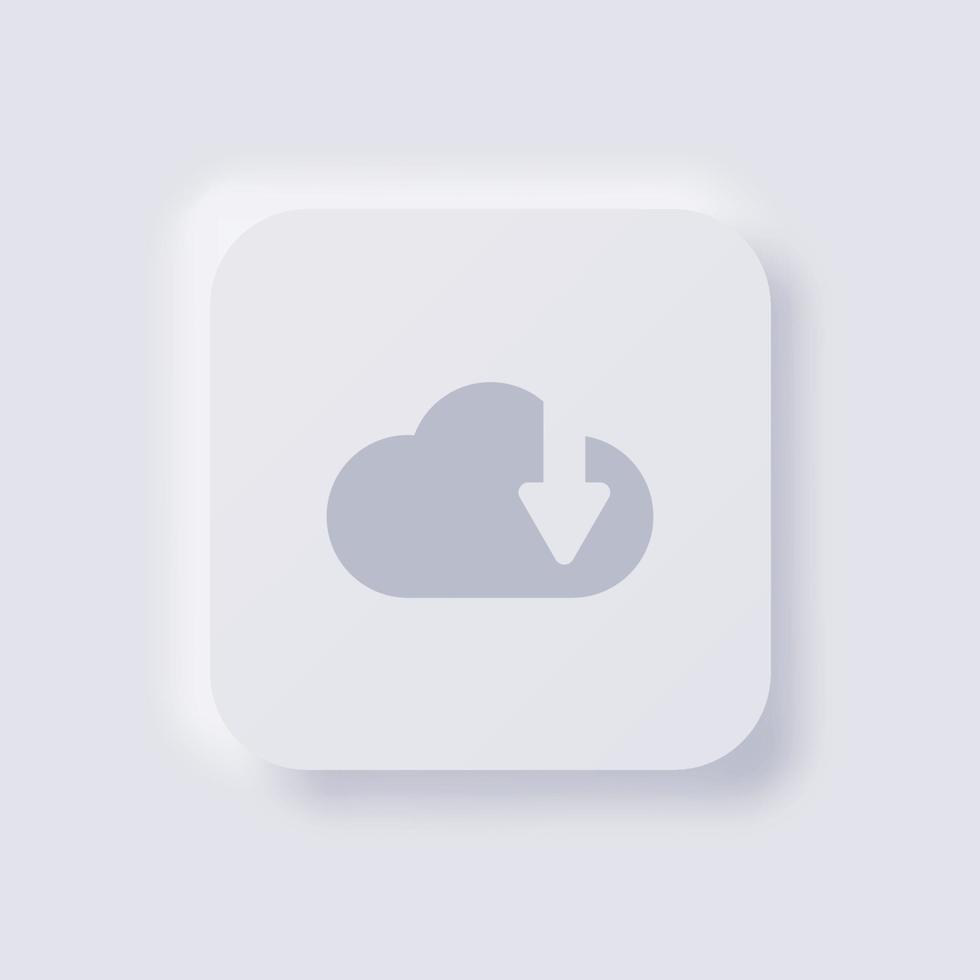 Cloud upload Icon, White Neumorphism soft UI Design for Web design, Application UI and more, Button, Vector. vector