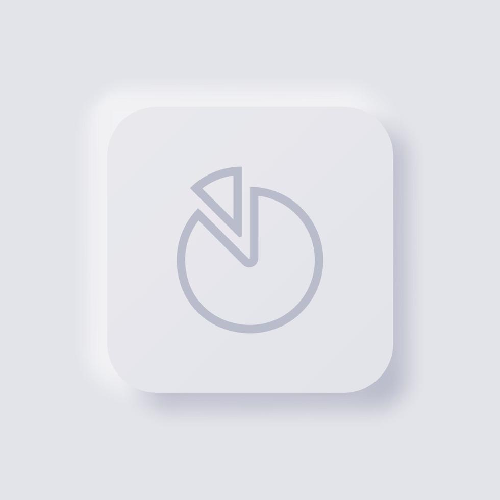 Pie chart icon, White Neumorphism soft UI Design for Web design, Application UI and more, Button, Vector. vector