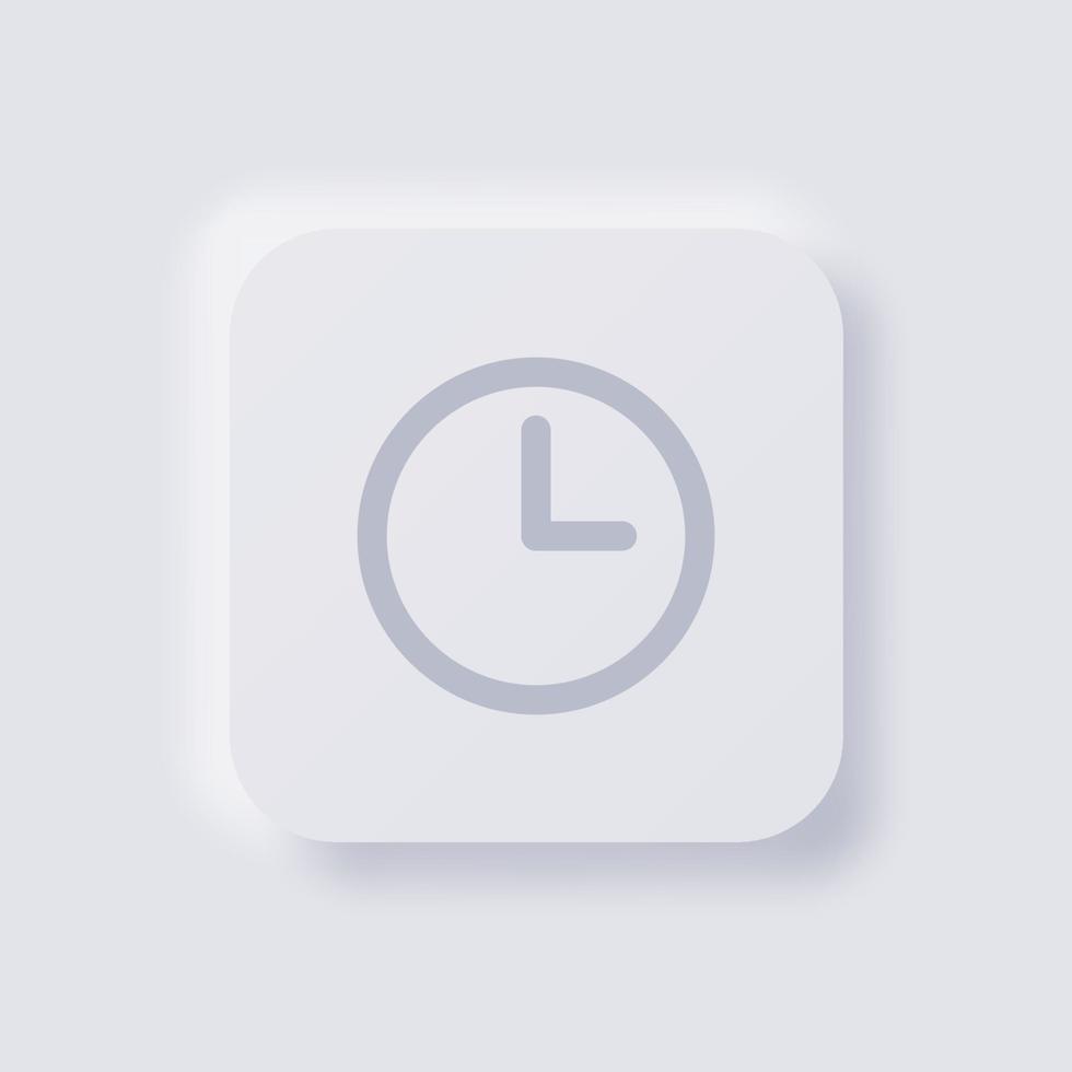 Analog clock icon, White Neumorphism soft UI Design for Web design, Application UI and more, Button, Vector. vector