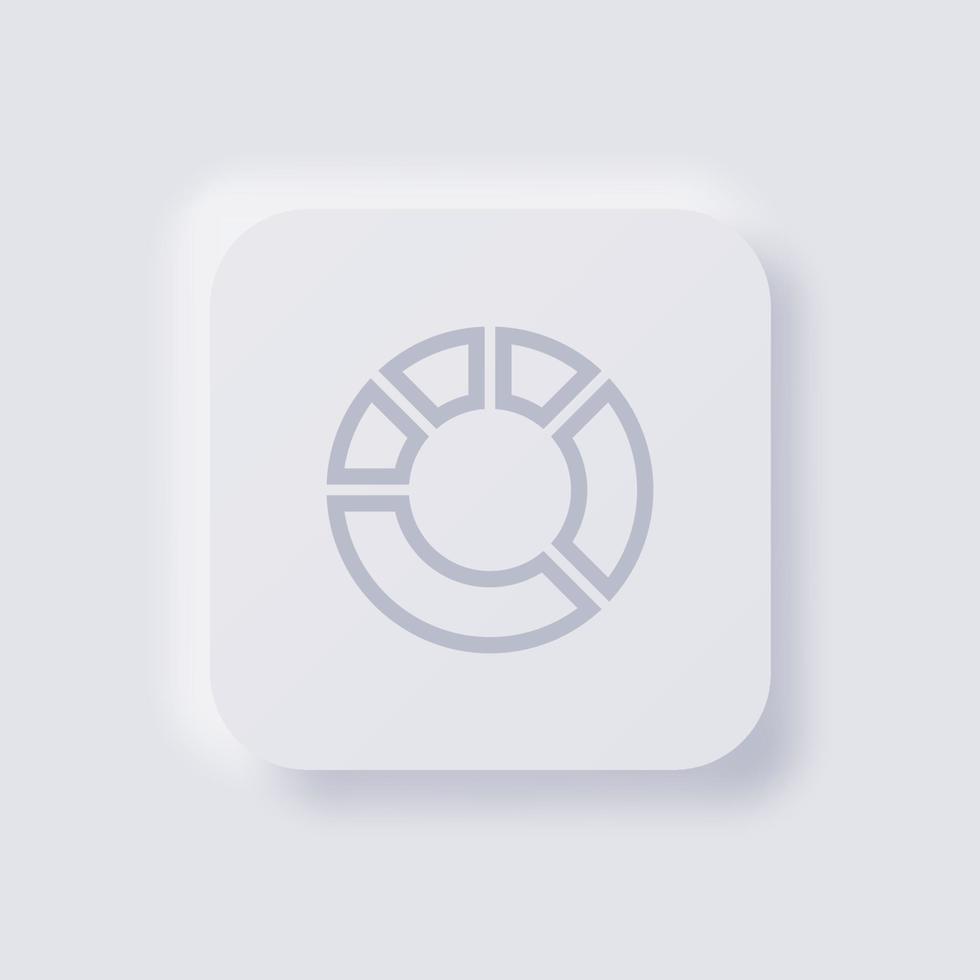 Pie chart icon, White Neumorphism soft UI Design for Web design, Application UI and more, Button, Vector. vector