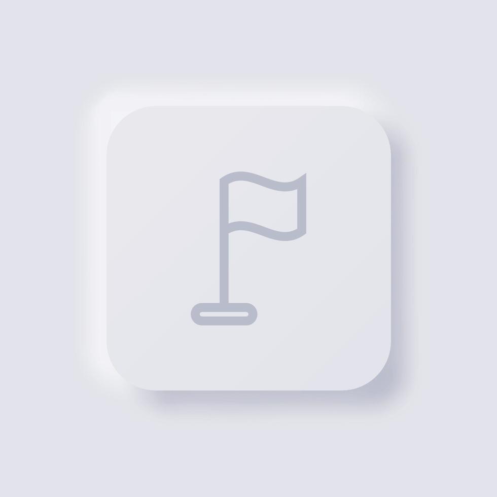 Flag icon, White Neumorphism soft UI Design for Web design, Application UI and more, Button, Vector. vector