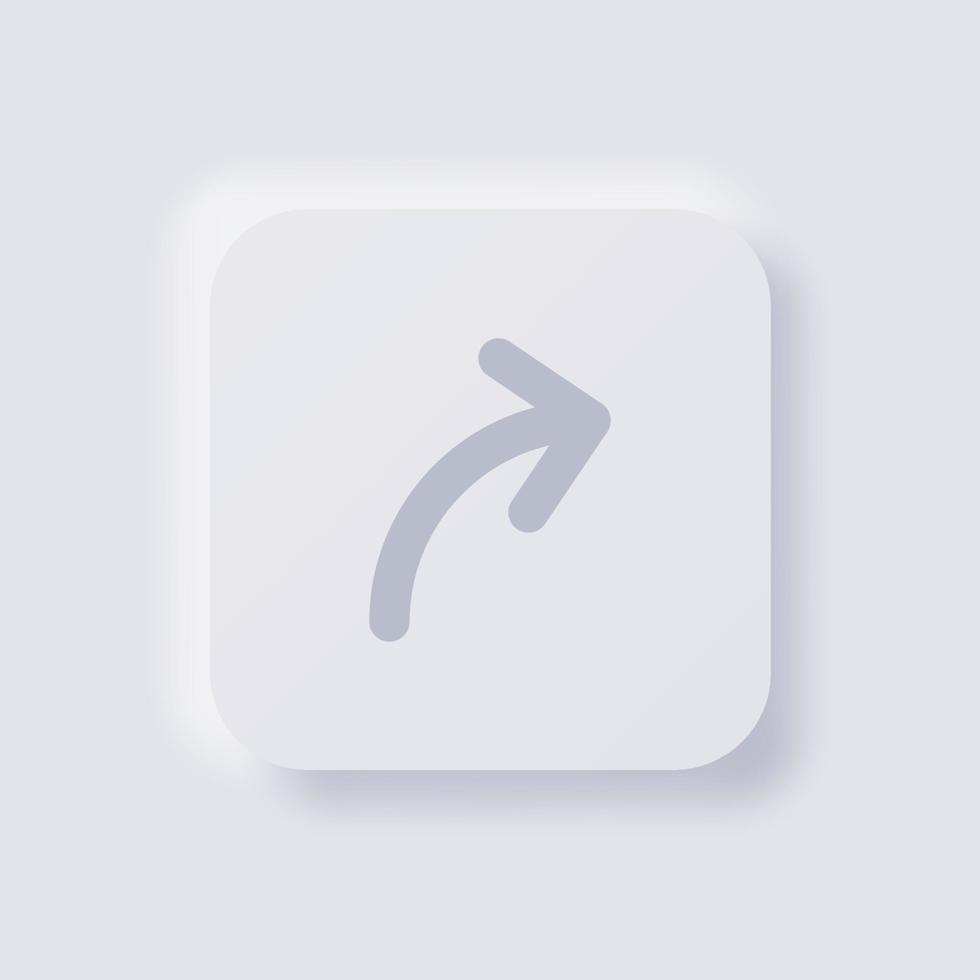 Curve Arrow icon, White Neumorphism soft UI Design for Web design, Application UI and more, Button, Vector. vector