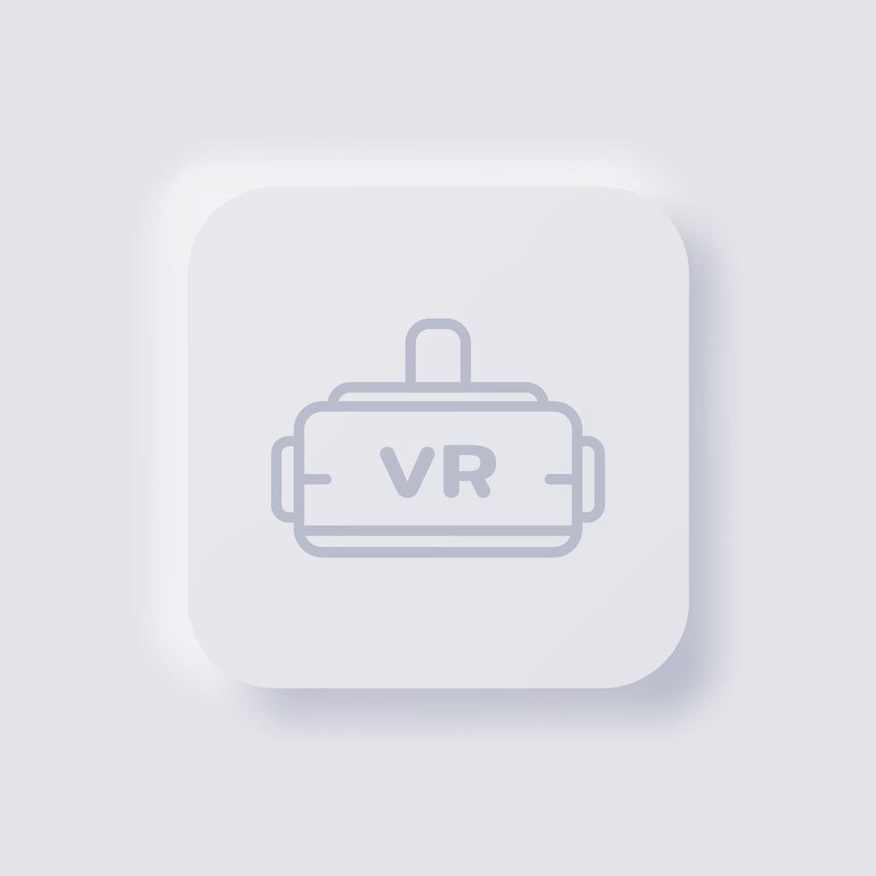 icono de gafas vr, diseño de interfaz de usuario suave de neumorfismo blanco para diseño web, interfaz de usuario de aplicación y más, botón, vector. vector