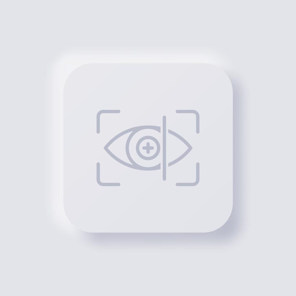 Eye scanner icon, White Neumorphism soft UI Design for Web design, Application UI and more, Button, Vector. vector