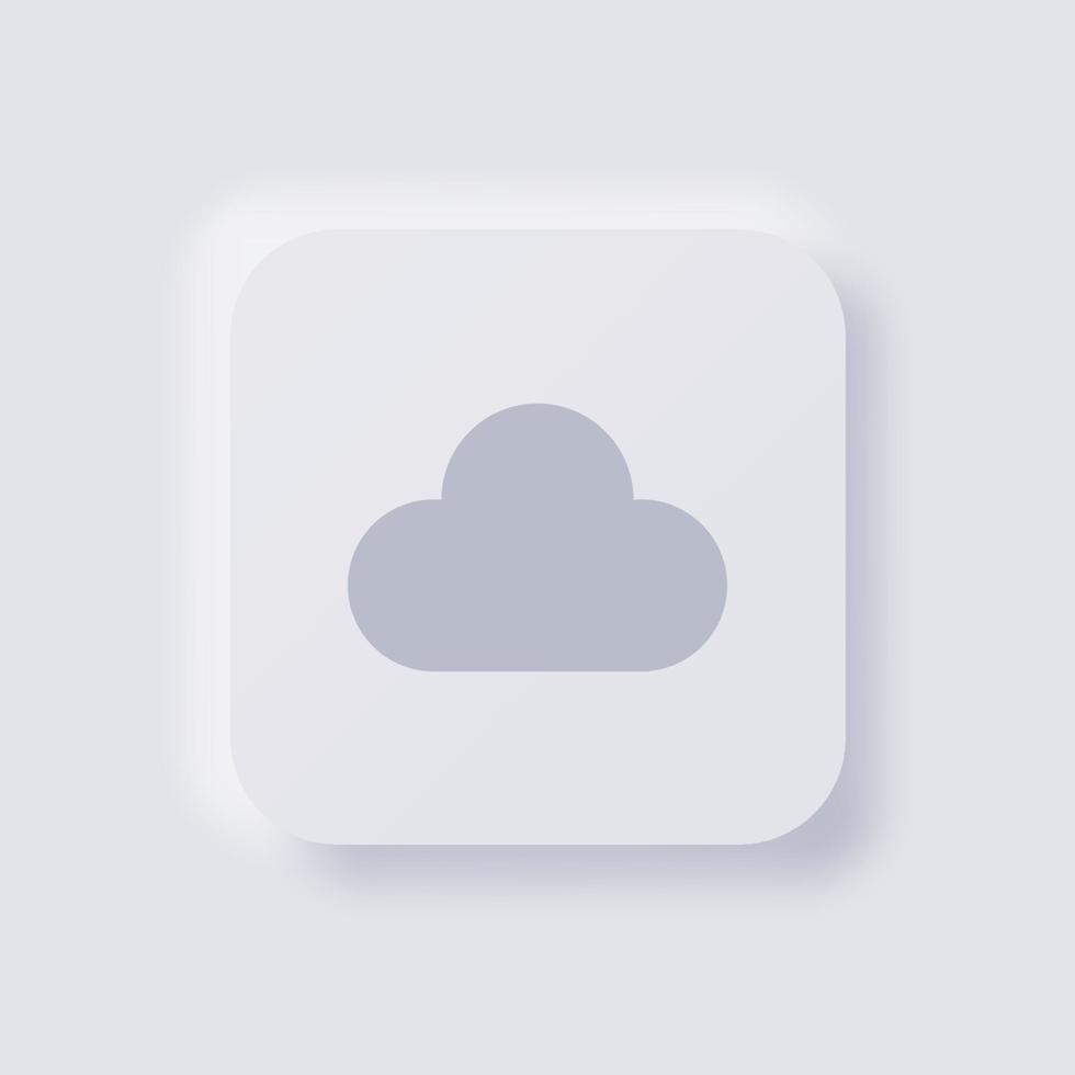 icono de nube, diseño de interfaz de usuario suave de neumorfismo blanco para diseño web, interfaz de usuario de aplicación y más, botón, vector. vector