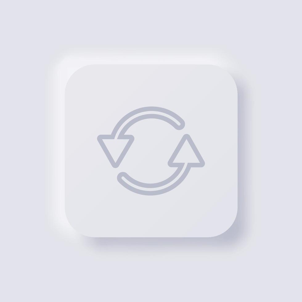 icono de flecha de rotación circular, diseño de interfaz de usuario suave de neumorfismo blanco para diseño web, interfaz de usuario de aplicación y más, botón, vector. vector