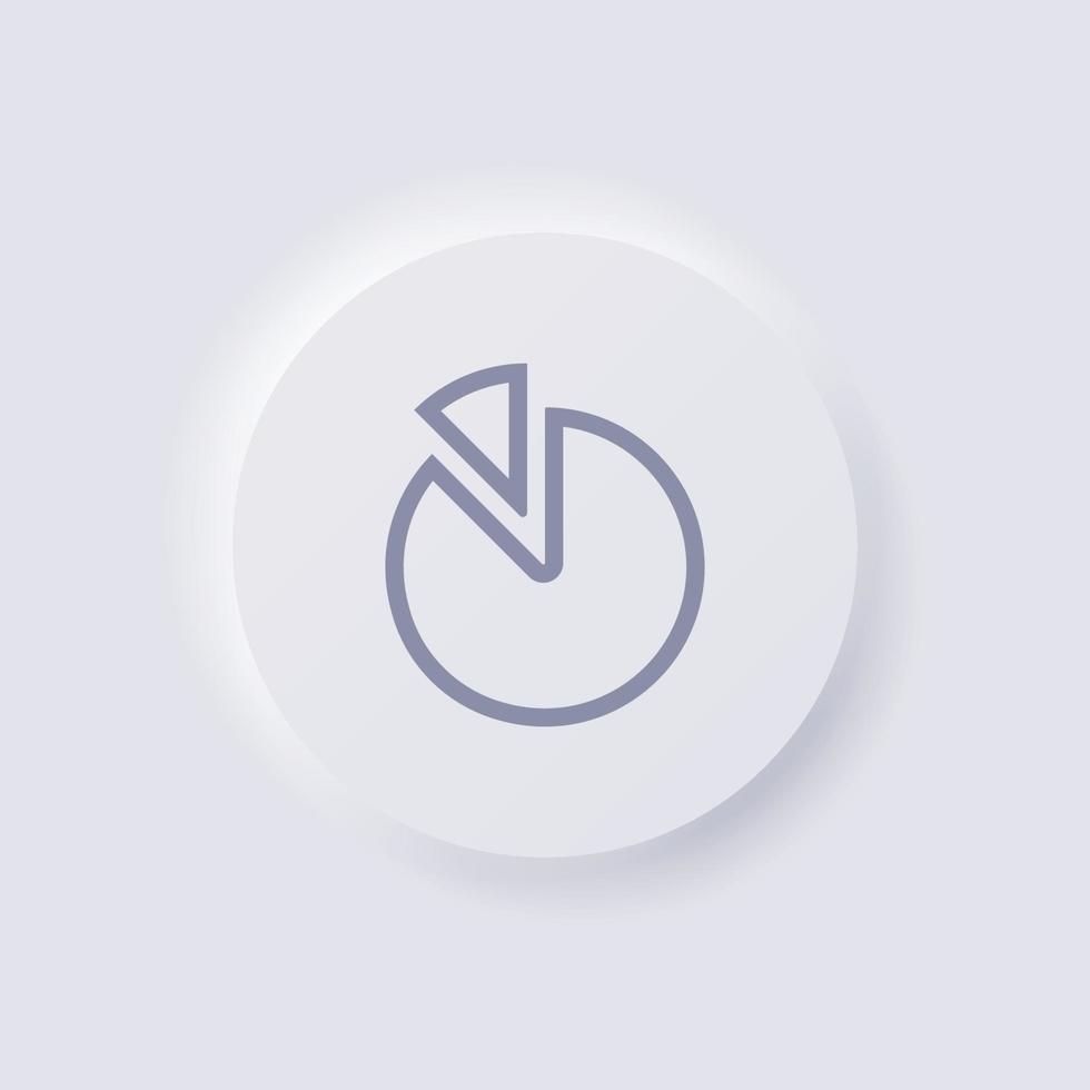 Pie chart icon, White Neumorphism soft UI Design for Web design, Application UI and more, Button, Vector. vector