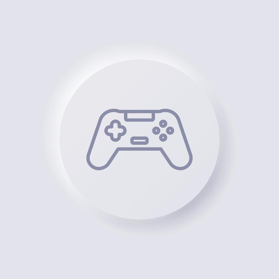 icono de joystick, diseño de interfaz de usuario suave de neumorfismo blanco para diseño web, interfaz de usuario de aplicación y más, botón, vector. vector