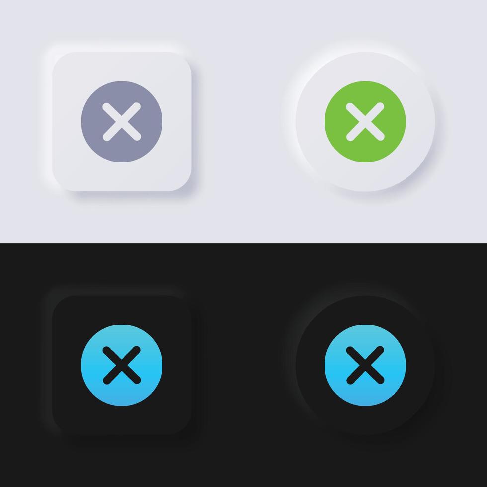 Cross icon set, Multicolor neumorphism button soft UI Design for Web design, Application UI and more, Button, Vector. vector