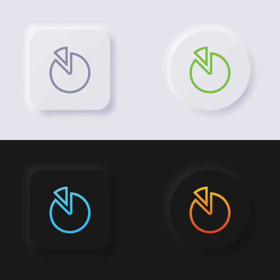Pie chart icon set, Multicolor neumorphism button soft UI Design for Web design, Application UI and more, Button, Vector. vector