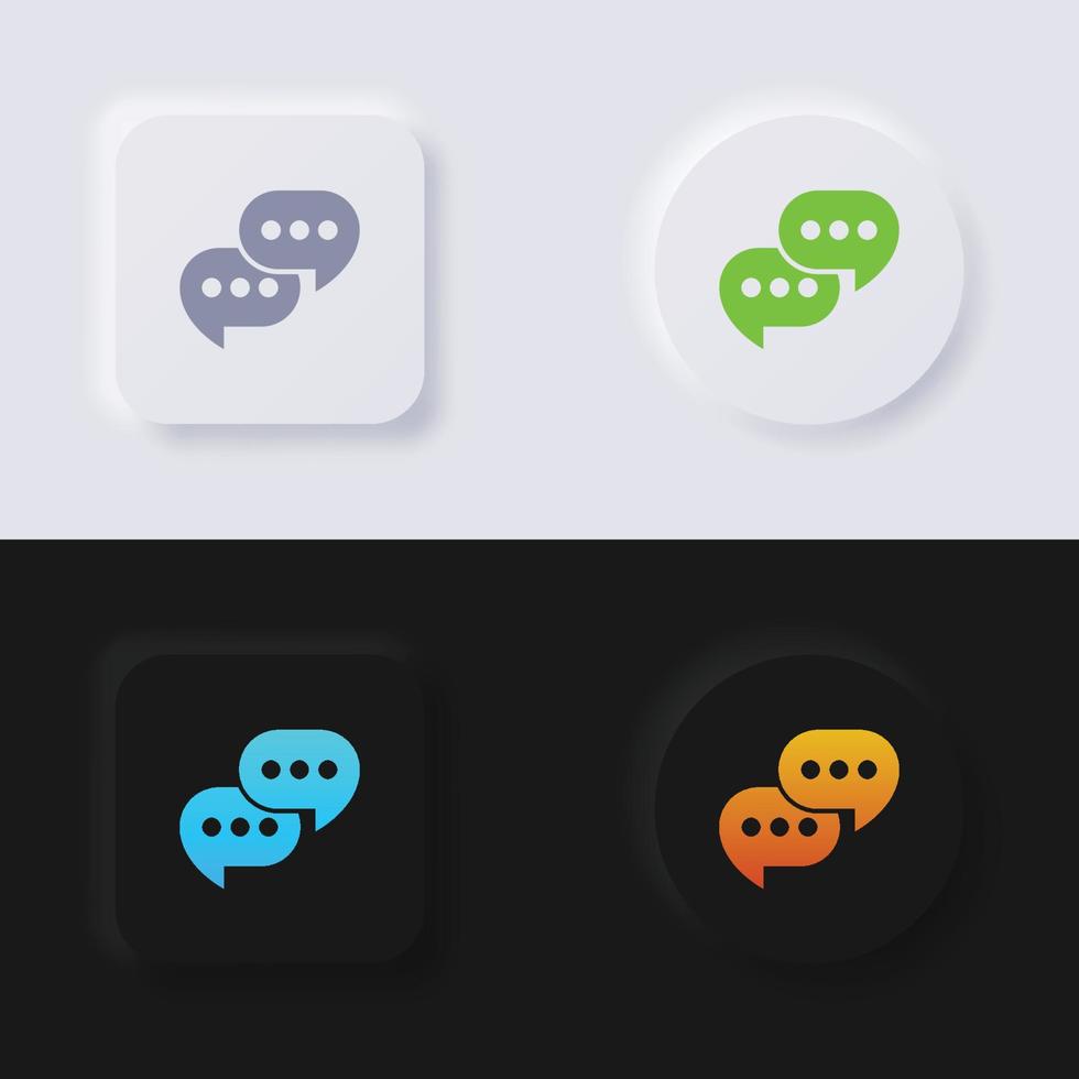 Speech bubble icon set, Multicolor neumorphism button soft UI Design for Web design, Application UI and more, Button, Vector. vector