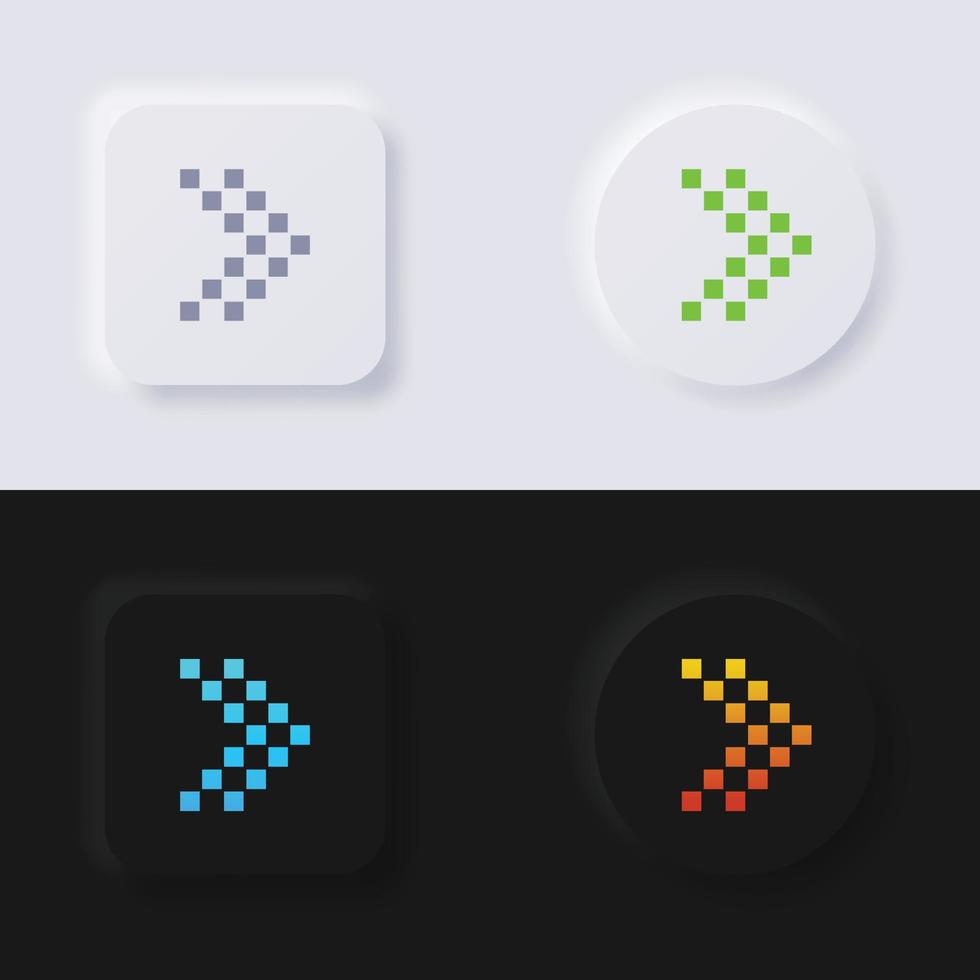 conjunto de iconos de flecha, diseño de interfaz de usuario suave de botón de neumorfismo multicolor para diseño web, interfaz de usuario de aplicación y más, botón, vector. vector