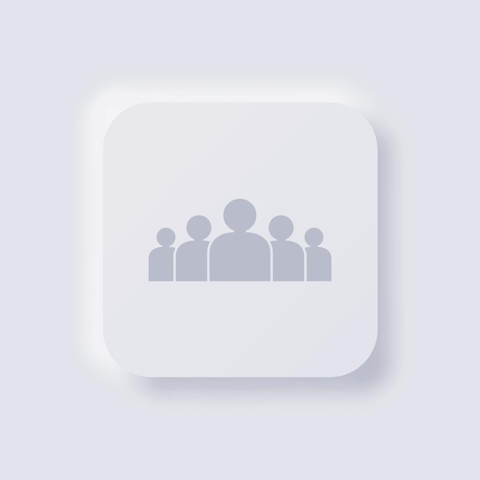 A group of people icon, White Neumorphism soft UI Design for Web design, Application UI and more, Button, Vector. vector