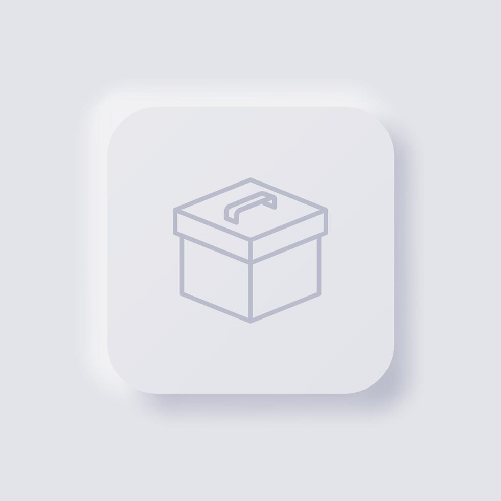 Box icon, White Neumorphism soft UI Design for Web design, Application UI and more, Button, Vector. vector