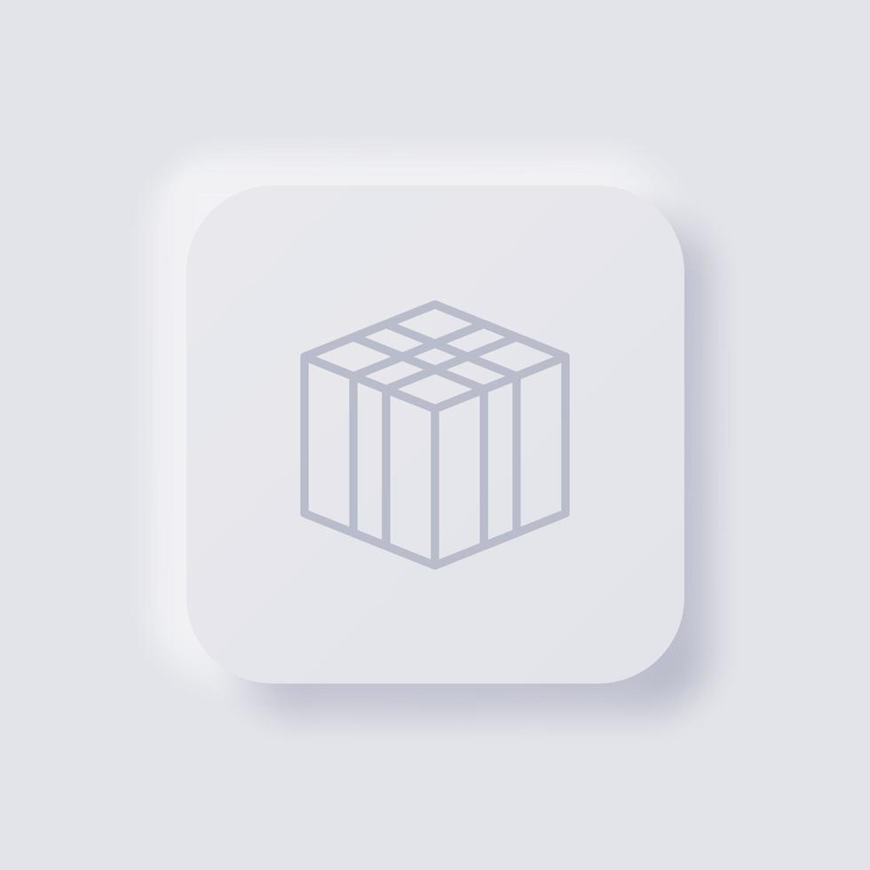 Box icon, White Neumorphism soft UI Design for Web design, Application UI and more, Button, Vector. vector