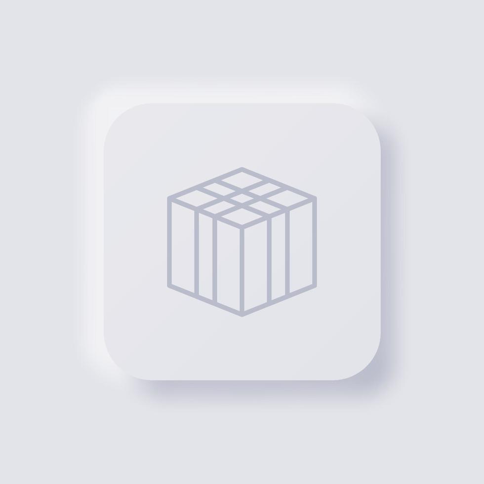 icono de caja, diseño de interfaz de usuario suave de neumorfismo blanco para diseño web, interfaz de usuario de aplicación y más, botón, vector. vector