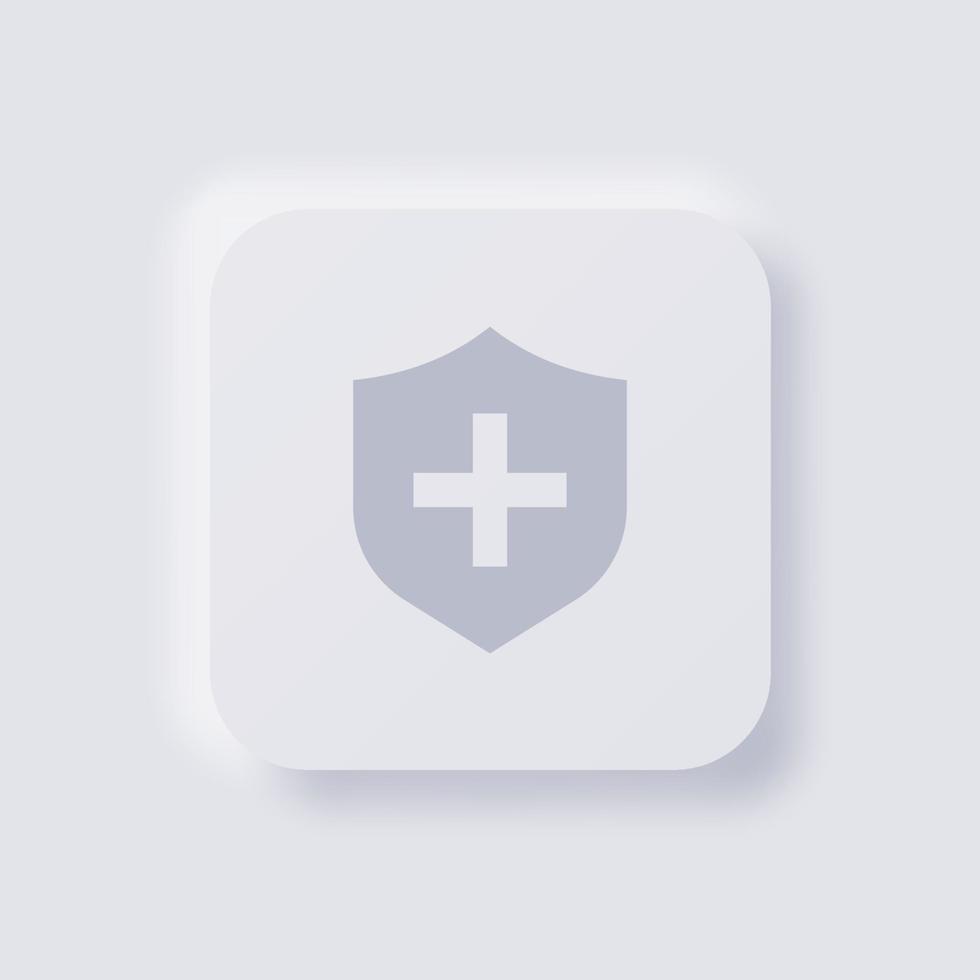 Shield icon, White Neumorphism soft UI Design for Web design, Application UI and more, Button, Vector. vector