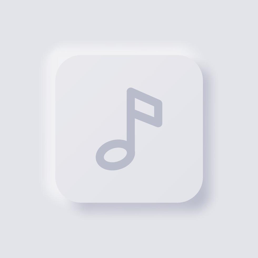 Musical note icon, White Neumorphism soft UI Design for Web design, Application UI and more, Button, Vector. vector