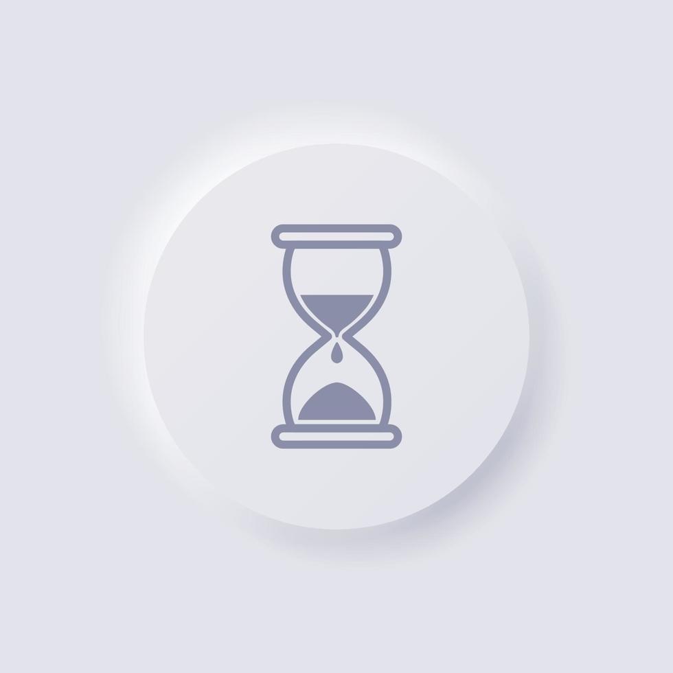 icono de reloj de arena, diseño de interfaz de usuario suave de neumorfismo blanco para diseño web, interfaz de usuario de aplicación y más, botón, vector. vector