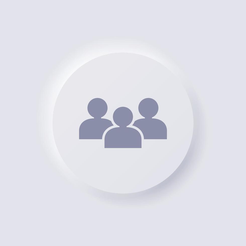 Group of people Icon, White Neumorphism soft UI Design for Web design, Application UI and more, Button, Vector. vector