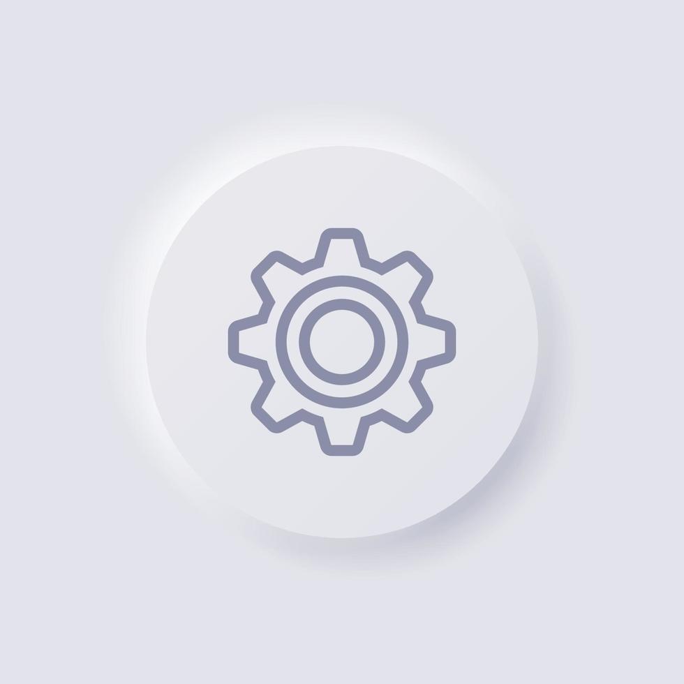 Cog icon, White Neumorphism soft UI Design for Web design, Application UI and more, Button, Vector. vector