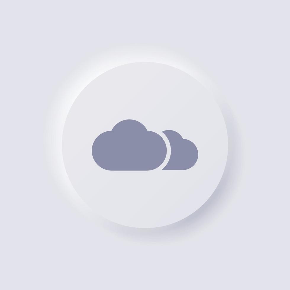 Cloud Icon, White Neumorphism soft UI Design for Web design, Application UI and more, Button, Vector. vector