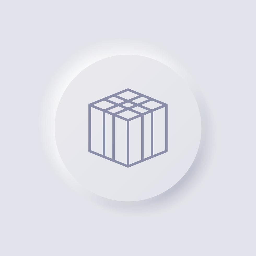 Box icon, White Neumorphism soft UI Design for Web design, Application UI and more, Button, Vector. vector