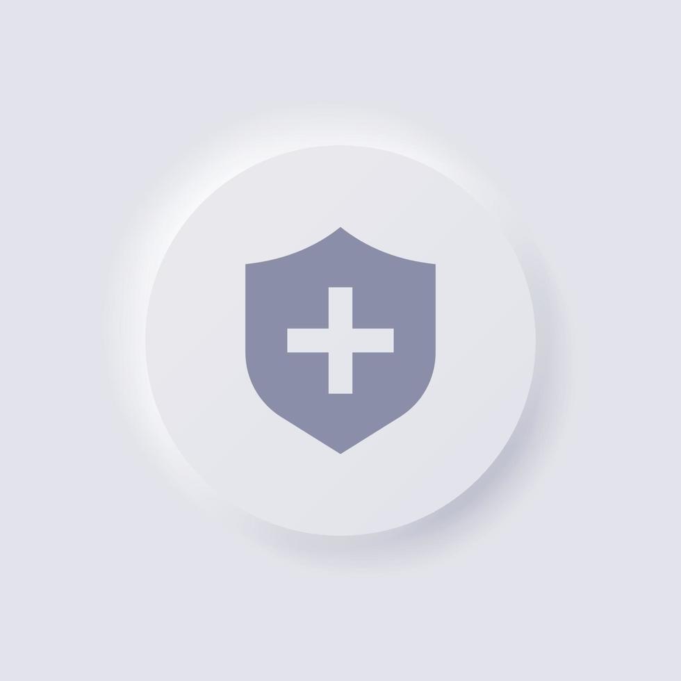 Shield icon, White Neumorphism soft UI Design for Web design, Application UI and more, Button, Vector. vector