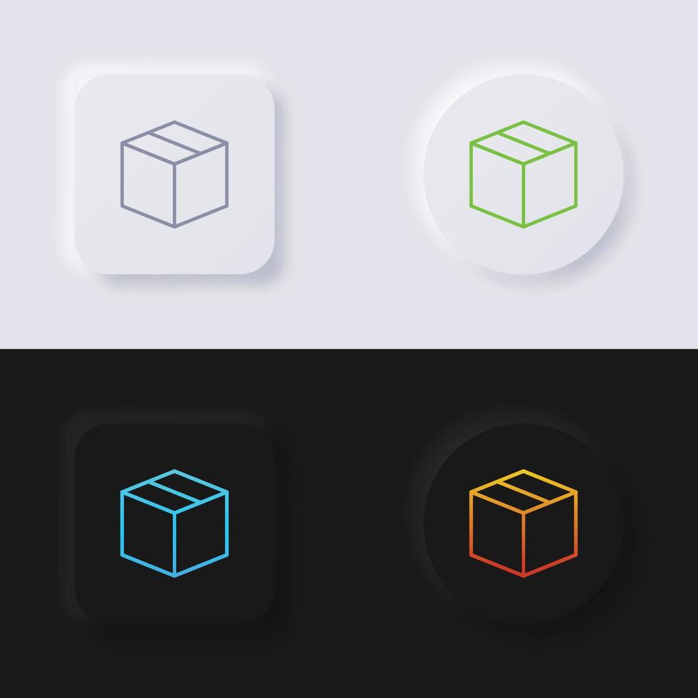Box icon set, Multicolor neumorphism button soft UI Design for Web design, Application UI and more, Icon set, Button, Vector. vector