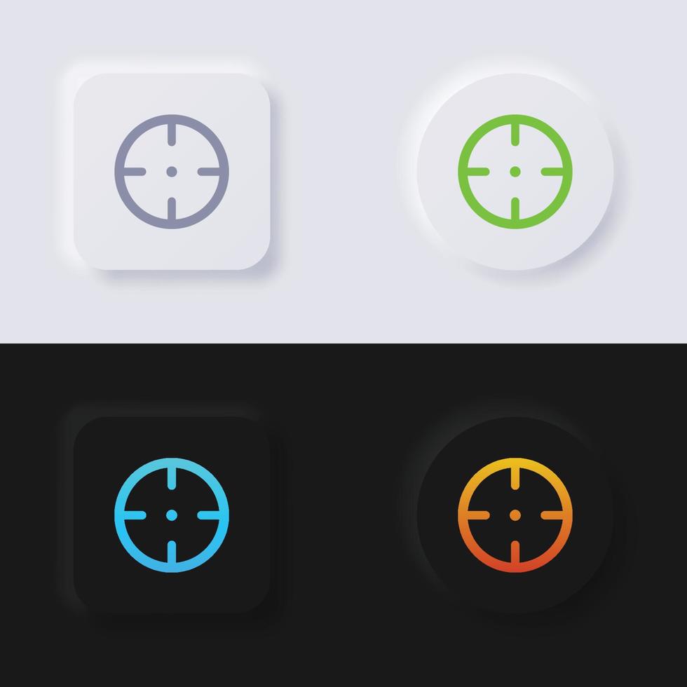 Crosshair icon set, Multicolor neumorphism button soft UI Design for Web design, Application UI and more, Icon set, Button, Vector. vector
