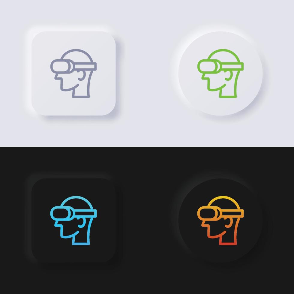 conjunto de iconos de botón de usuario de gafas vr, diseño de interfaz de usuario suave de botón de neumorfismo multicolor para diseño web, interfaz de usuario de aplicación y más, botón, vector. vector
