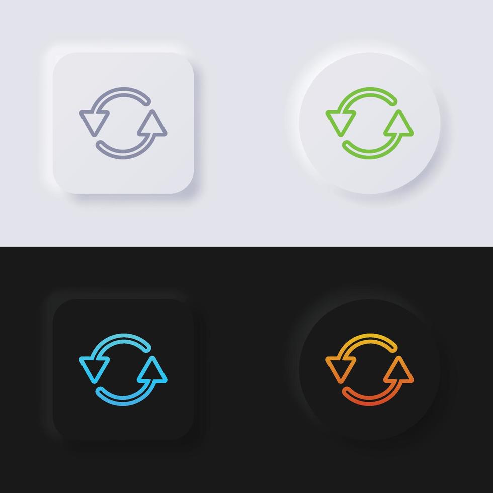 Rotation arrow button icon set, Multicolor neumorphism button soft UI Design for Web design, Application UI and more, Button, Vector. vector