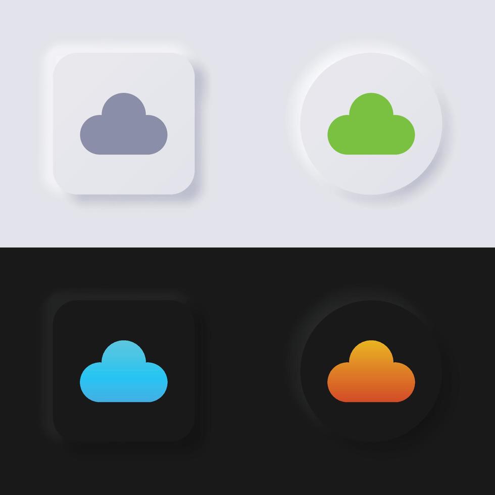 conjunto de iconos de símbolo de nube, diseño de interfaz de usuario suave de botón de neumorfismo multicolor para diseño web, interfaz de usuario de aplicación y más, botón, vector. vector