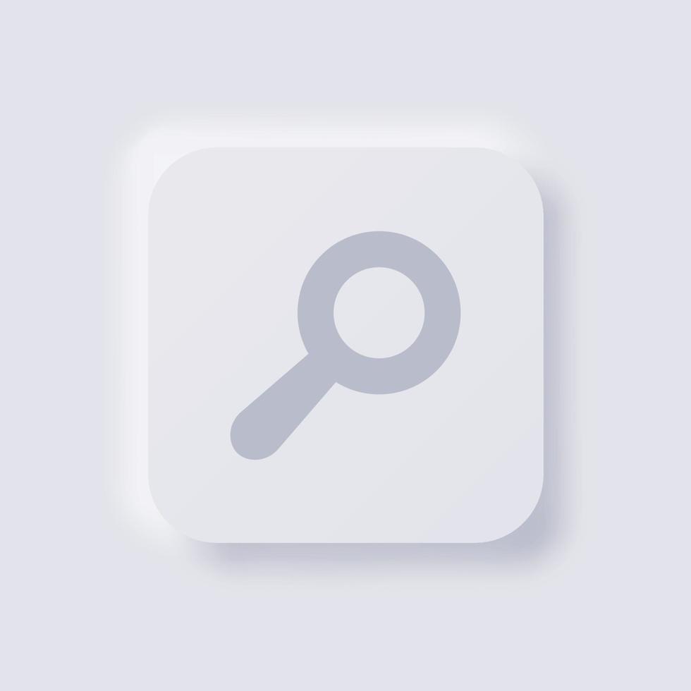 Magnifying glass icon, White Neumorphism soft UI Design for Web design, Application UI and more, Button, Vector. vector