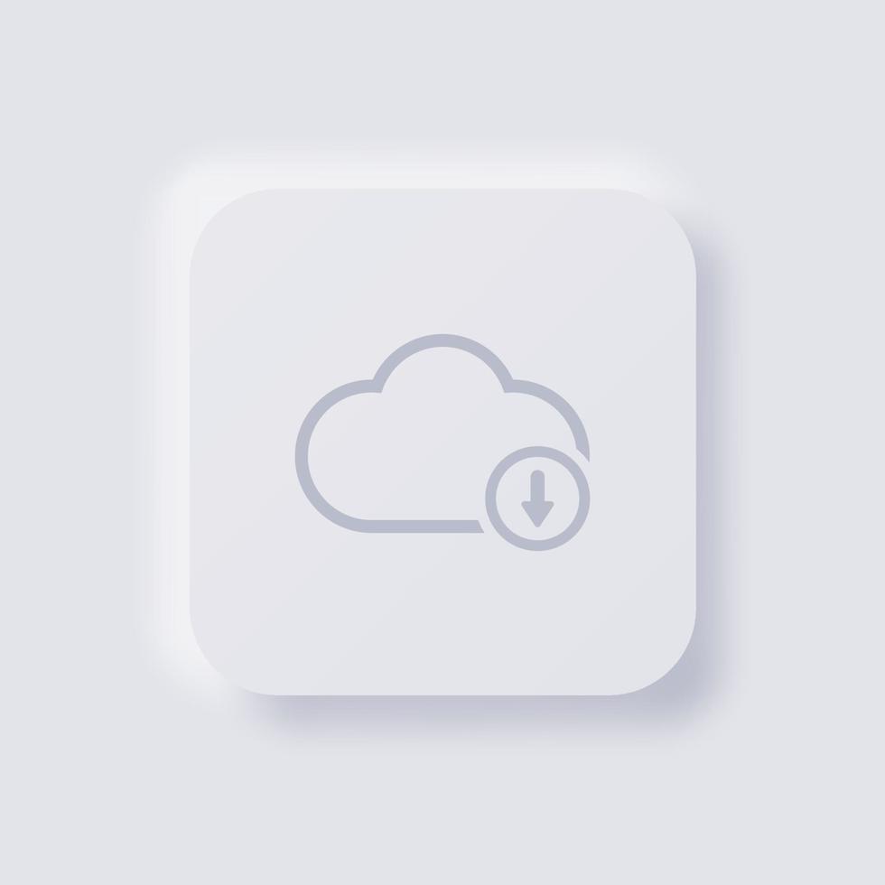 Cloud icon with Arrow symbol, White Neumorphism soft UI Design for Web design, Application UI and more, Button, Vector. vector