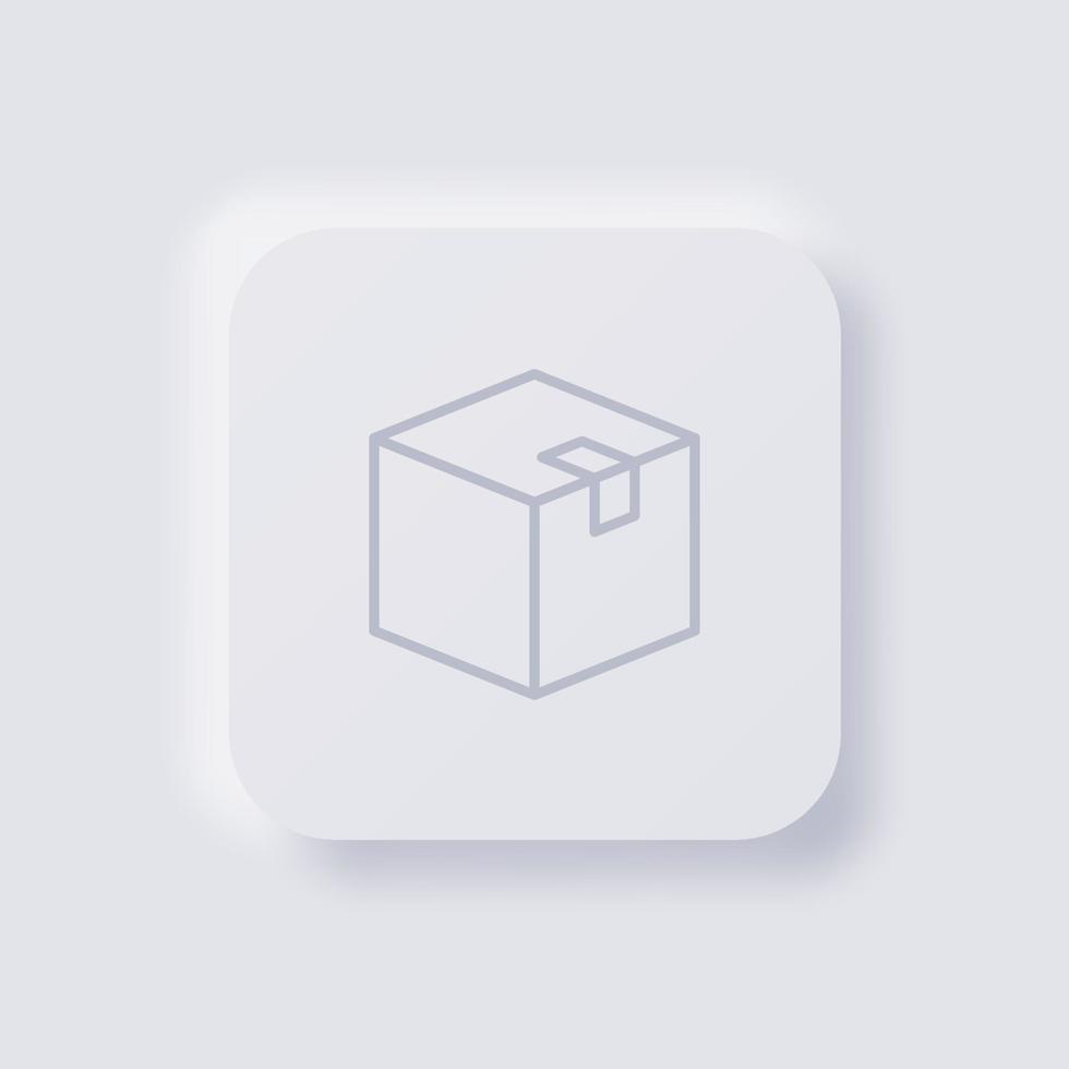 icono de caja, diseño de interfaz de usuario suave de neumorfismo blanco para diseño web, interfaz de usuario de aplicación y más, botón, vector. vector