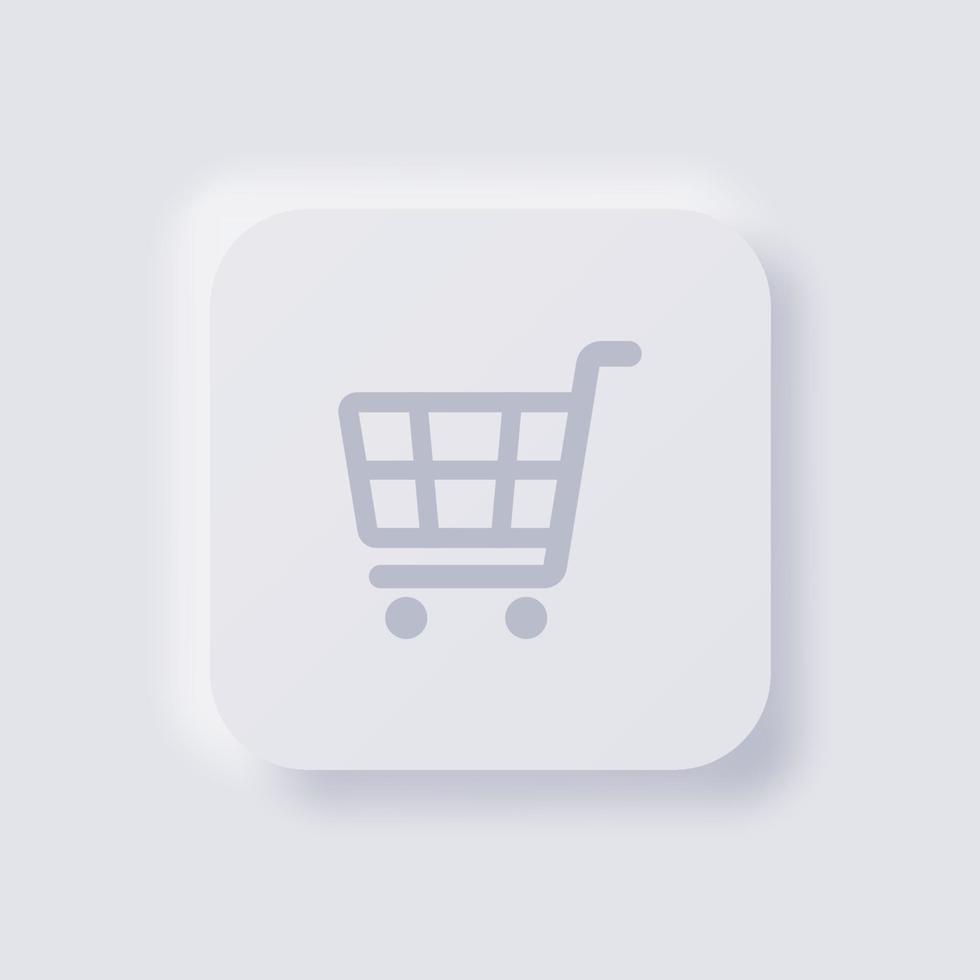 icono de carrito de compras, diseño de interfaz de usuario suave de neumorfismo blanco para diseño web, interfaz de usuario de aplicación y más, botón, vector. vector