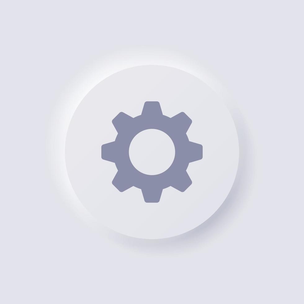 Cog icon, White Neumorphism soft UI Design for Web design, Application UI and more, Button, Vector. vector