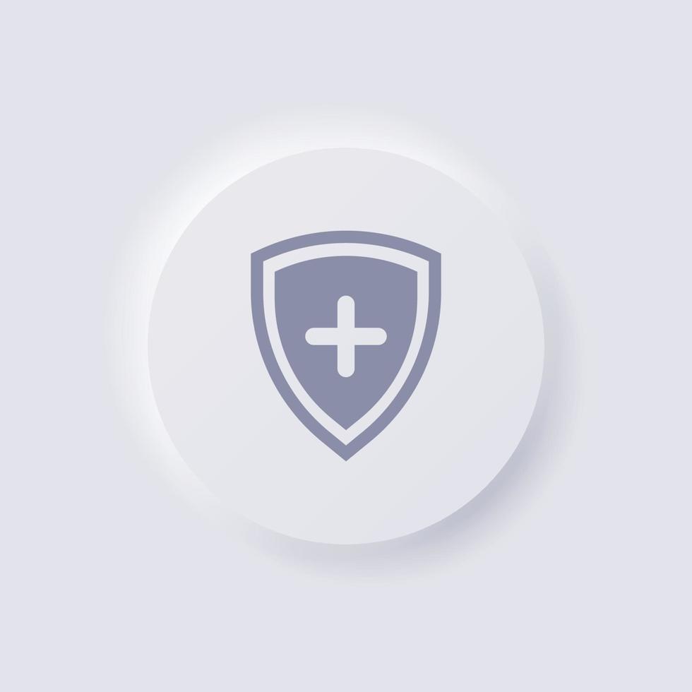 Shield icon, White Neumorphism soft UI Design for Web design, Application UI and more, Button, Vector. vector
