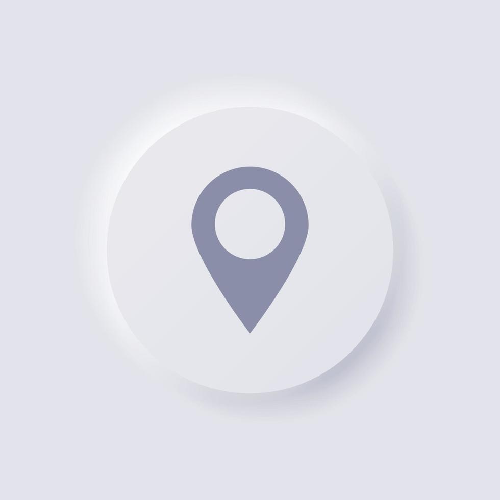 Location pinpoint icon, White Neumorphism soft UI Design for Web design, Application UI and more, Button, Vector. vector