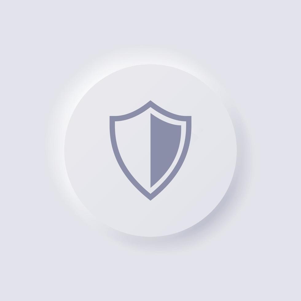 Shield icon, White Neumorphism soft UI Design for Web design, Application UI and more, Button, Vector. vector